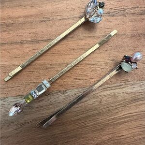 Set of 3 rhinestone Bobby pins / hairpins